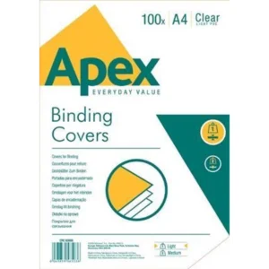 Fellowes Apex- 6500001 – Διαφανή Εξώφυλλα Βιβλιοδεσίας PVC 150mic A4 | Συσκ. 100 τεμ.