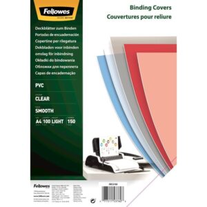Πλαστικό Εξώφυλλο Fellowes PVC Transparent – 5376001 – Διαφανές, 150mic | Α4, Συσκευασία 100τεμ
