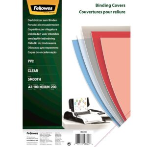 Πλαστικό Εξώφυλλο Fellowes PVC Transparent – 53764 – Διαφανές, 200mic | Α3, Συσκευασία 100τεμ