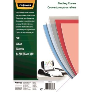 Πλαστικό Εξώφυλλο Fellowes PVC Transparent – 53763 – Διαφανές, 300mic | Α4, Συσκευασία 100τεμ