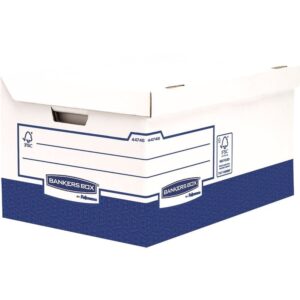 Fellowes Bankers Box® ULTRA Heavy-Duty Maxi – 4474601 – Κουτί Αποθήκευσης A4/Foolscap Λευκό/Μπλε | Συσκευασία 10 τεμ.