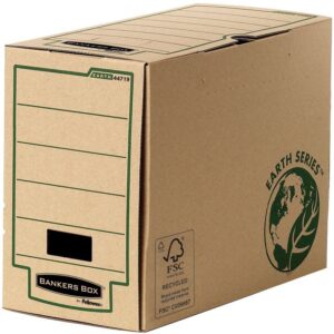 Κουτί Μεταφοράς Fellowes Bankers Box® Earth Series – 4471901 – Καφέ, 150mm | Για Έγγραφα Μεγέθους Foolscap (216×343mm, ελαφρώς μεγαλύτερο από το Α4) | Πωλείται σε Κιβώτιο 20 Τεμαχίων