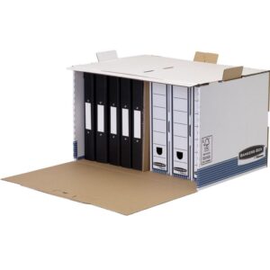 Fellowes Bankers Box® System – 0029901 – Storage Container Λευκό/Μπλε A4 Στοιβαζόμενο | Συσκευασία 5 τεμ.
