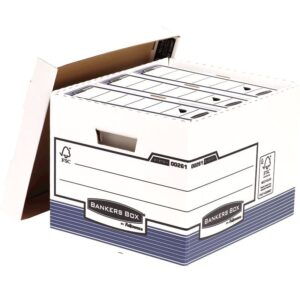 Κουτί Αποθήκευσης Fellowes Bankers Box® System Standard – 0026101 – Μπλε/Λευκό | Ιδανικό για Κλασέρ & Κρεμαστούς Φακέλους | Πωλείται σε Κιβώτιο 10 Τεμαχίων