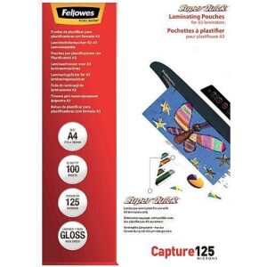 Δίφυλλο Πλαστικοποίησης Fellowes SuperQuick – 5440101 – A4, 125mic | Απαιτεί Πλαστικοποιητή Πλάτους Α3 | Συσκευασία 100τεμ