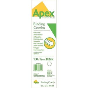 Πλαστικό Σπιράλ Apex/Fellowes 12mm – 6201101 – Μαύρο, Στρογγυλό | Συσκευασία 100τεμ
