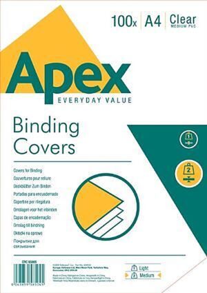 Πλαστικό Εξώφυλλο Apex/Fellowes PVC – 6500501 – Διαφανές, 180mic | Α4, Συσκευασία 100τεμ