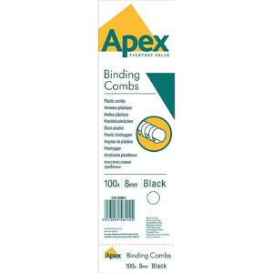 Πλαστικό Σπιράλ Apex/Fellowes 8mm – 6200301 – Μαύρο, Στρογγυλό | Συσκευασία 100τεμ