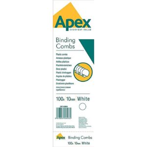 Πλαστικό Σπιράλ Apex/Fellowes 10mm – 6200401 – Λευκό, Στρογγυλό | Συσκευασία 100τεμ